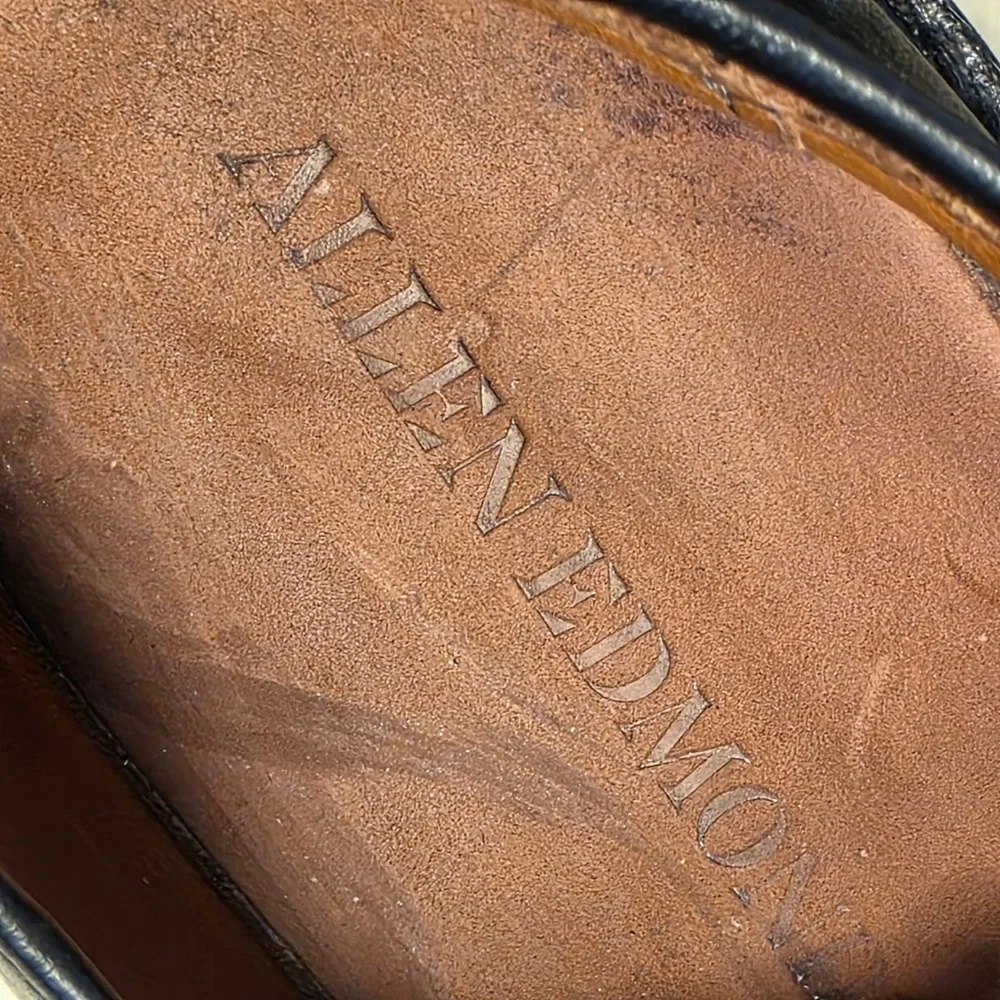 Allen Edmonds Park Avenue Lug Sole Black Leather Cap Toe Oxfords Mens 12 D NEW